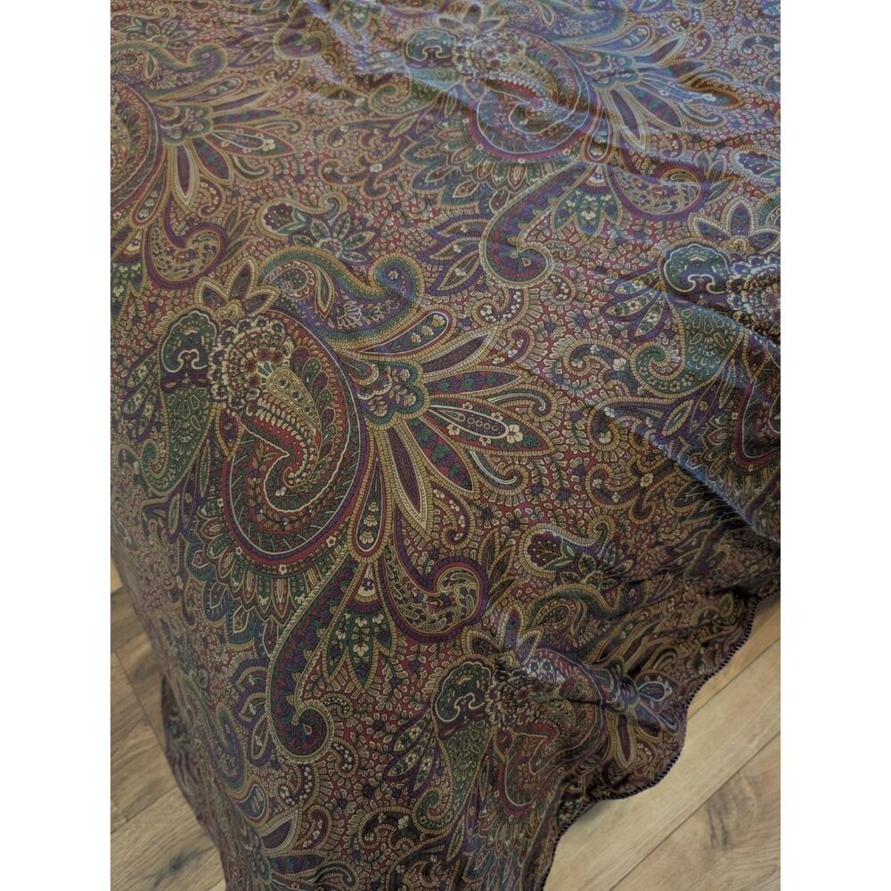 Ralph Lauren California King Duvet Cover Rich Bohemian Purple Paisley Comforter